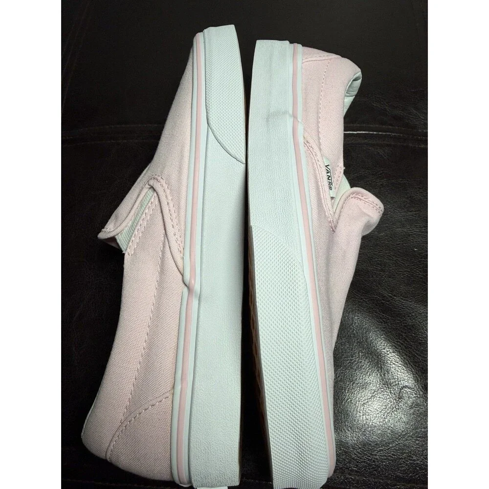 Vans Classic Slip-On Women’s Size 8 Pink White Athletic Skate Shoes Sneakers - Picture 4 of 7